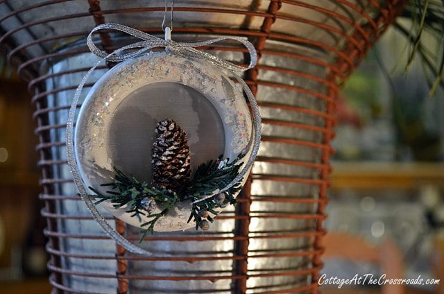 ornament made from a wooden curtain ring