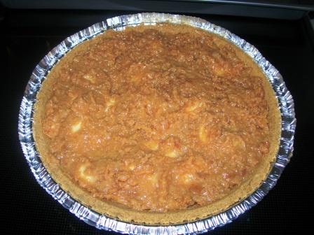 Banana heath bar pie 014