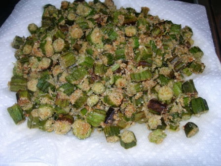 Okra and tomatoes 077