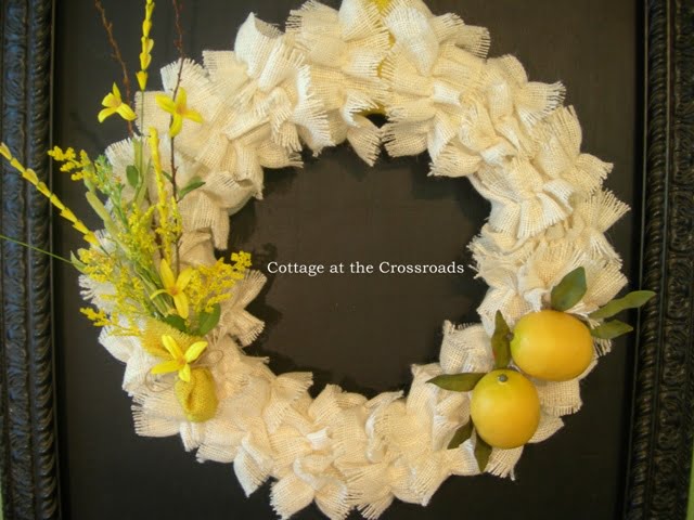 Ruffled burlap wreath