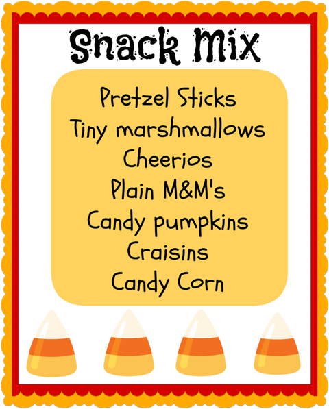 Recipe for snack mix