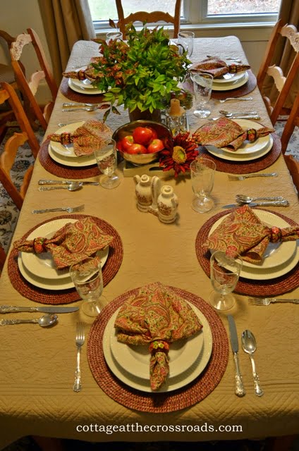 Overhead view of table