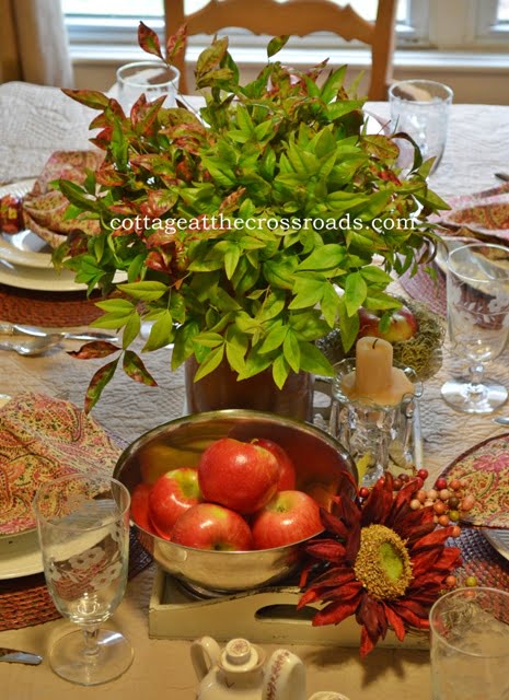 Apples in silver bowl