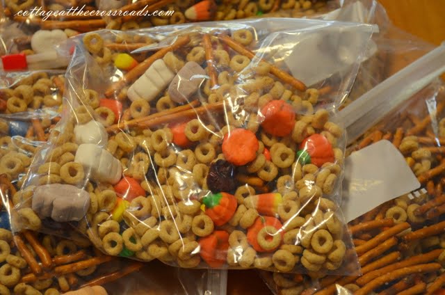 Snack mix in baggies