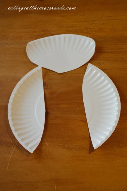 Wings and head cut from a paper plate