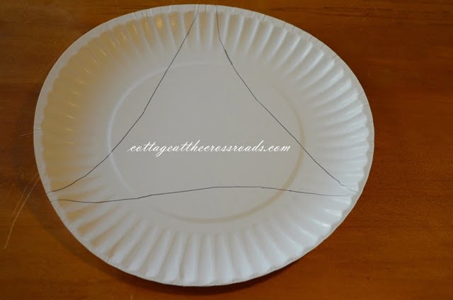 Wings traced on a paper plate