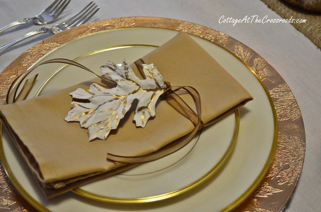 Gold leaf on plaster leaf