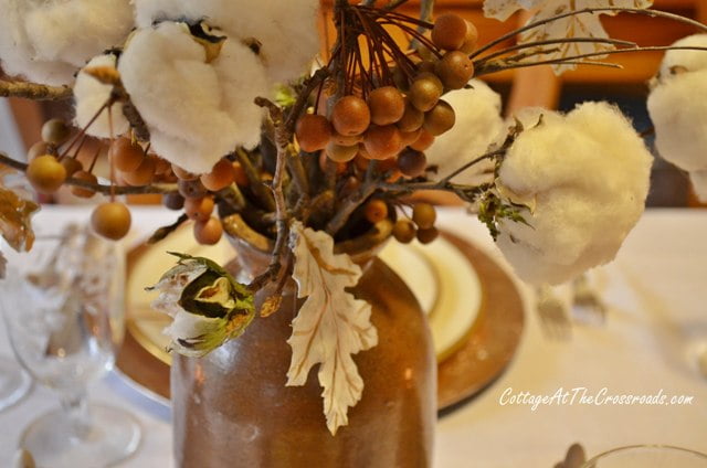 Plaster of paris leaf in centerpiece