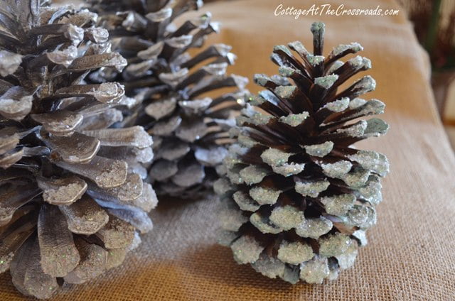 Aqua pine cones