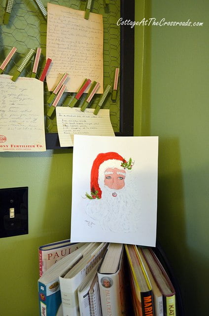 Original watercolor of santa