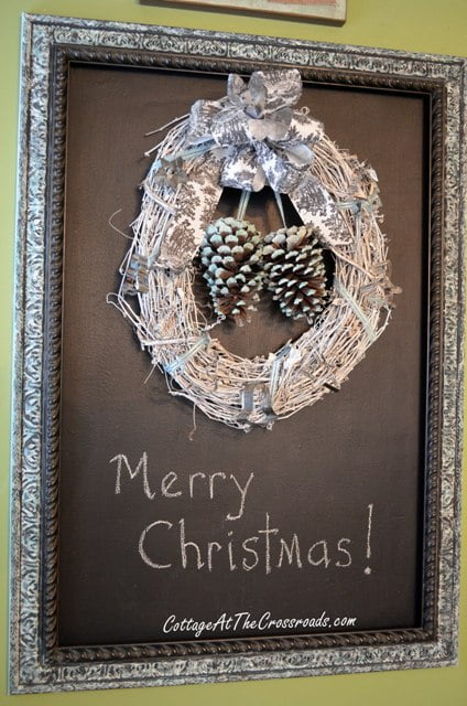 A Winter Kitchen Wreath - Cottage at the Crossroads