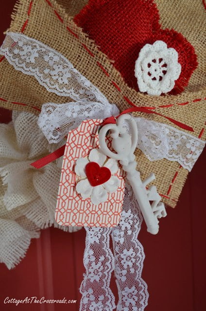 Ruffled burlap valentine's wreath