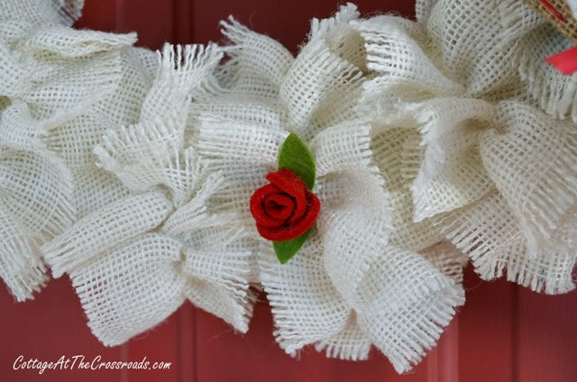 Ruffled burlap valentine's wreath