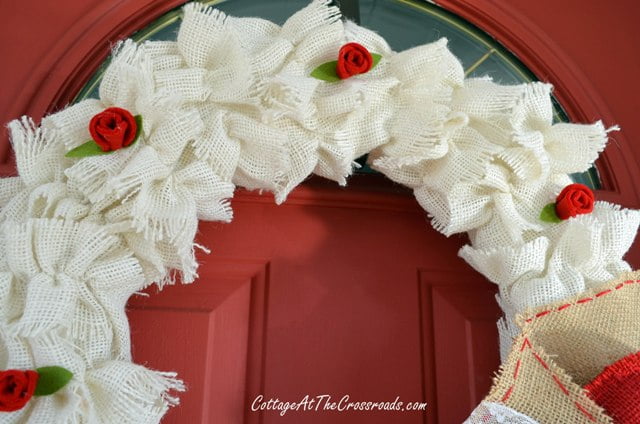 Ruffled burlap valentine's wreath