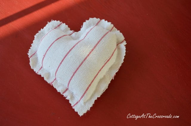 Simple Red Hearts fabric on White Fabric