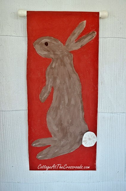 Painted bunny wall hanging