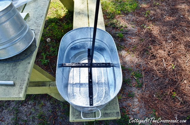 Topsy turvy galvanized buckets