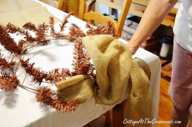 Fourth of july burlap wreath