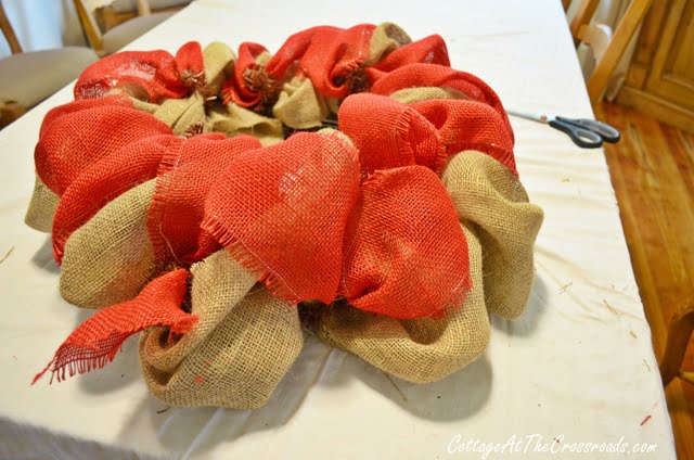 Fourth of july burlap wreath