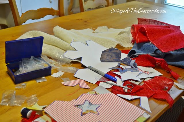 Fourth of july burlap wreath