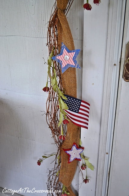 Fourth of july burlap wreath