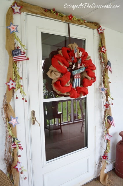 Fourth of july burlap wreath