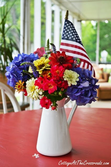 Red, white, and blue blooms
