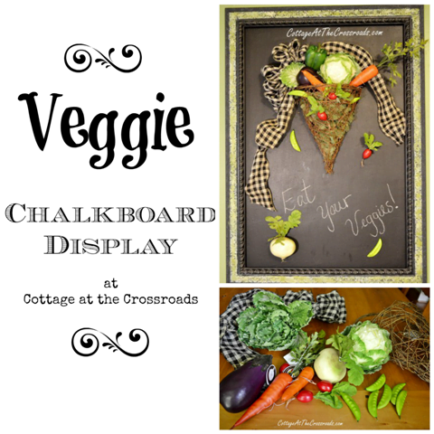 Veggie chalkboard display collage