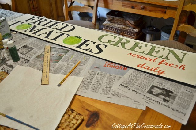 Fried green tomatoes wooden sign