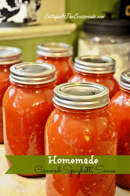 Homemade canned spaghetti sauce | cottage at the crossroads