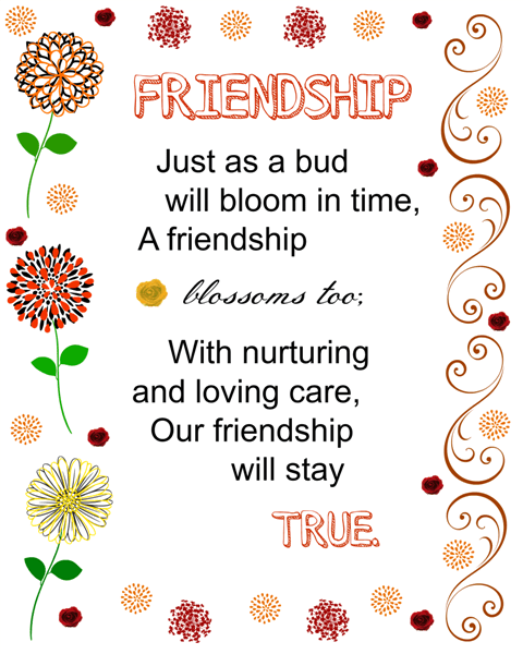 Printable about friendship