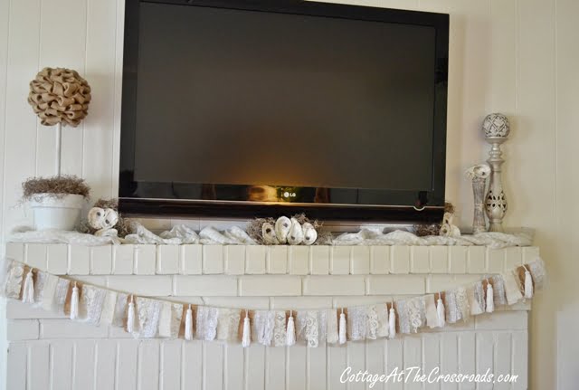 Oyster shells used on a mantel