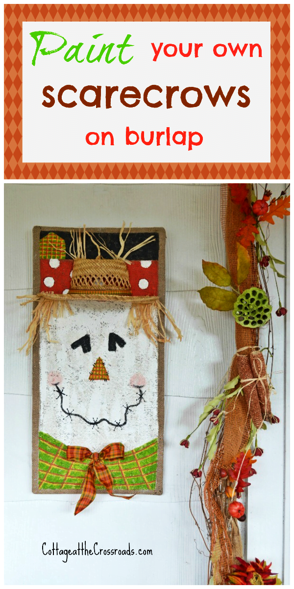 How to paint scarecrows on burlap