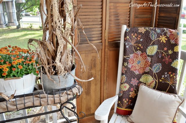 Scarecrows on our fall porch