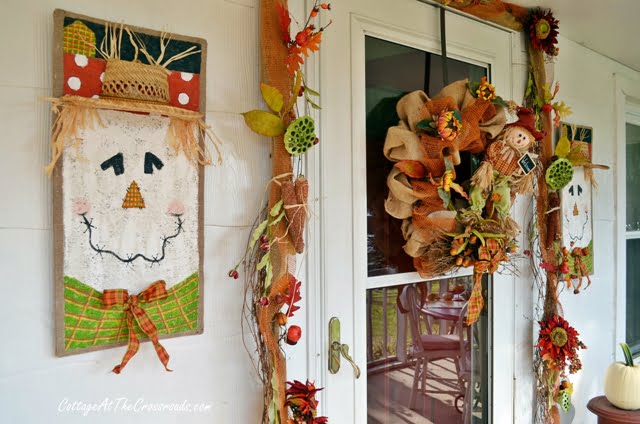 Scarecrows on our fall porch