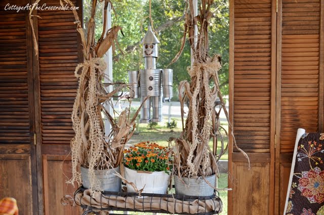 Scarecrows on our fall porch