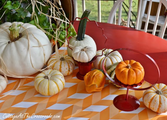 Scarecrows on our fall porch