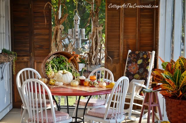 Scarecrows on our fall porch