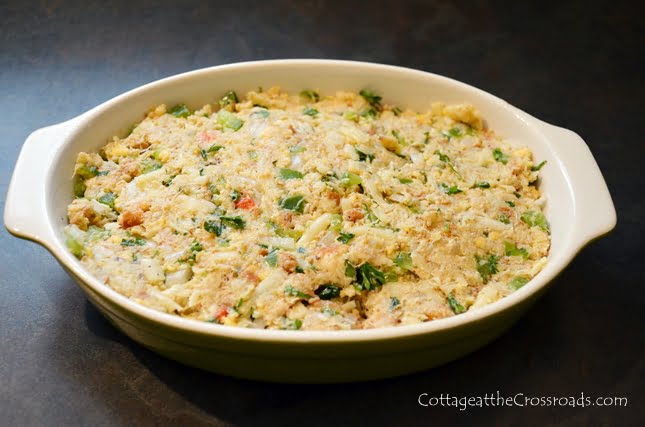 Crab and pimiento cheese stuffed mushrooms