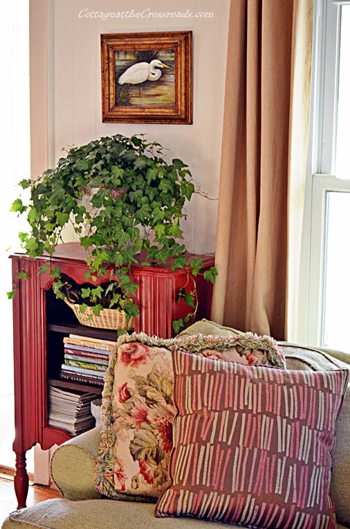 Red painted music cabinet