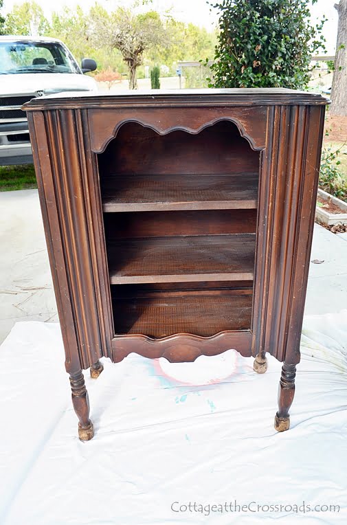 Old stained music cabinet