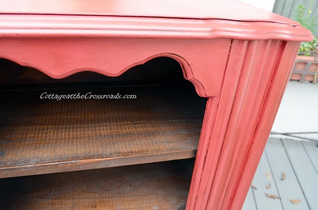 Red painted cabinet