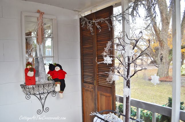 Christmas on the front porch-cottage at the crossroads