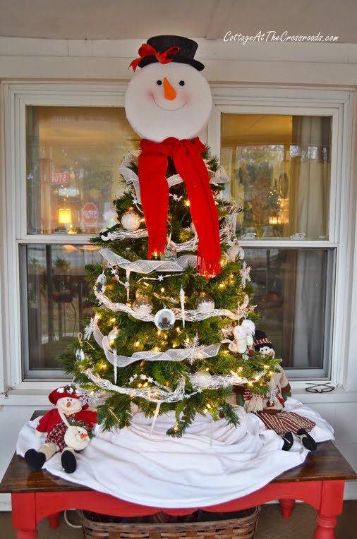 Christmas on the front porch-cottage at the crossroads