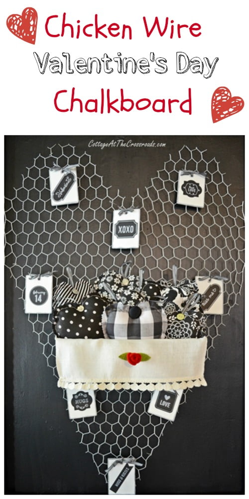 Chicken wire valentine's day chalkboard | cottage at the crossroads