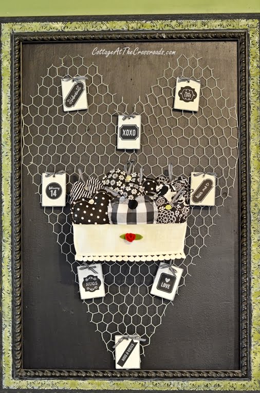 Chicken wire valentine's day chalkboard | cottage at the crossroads