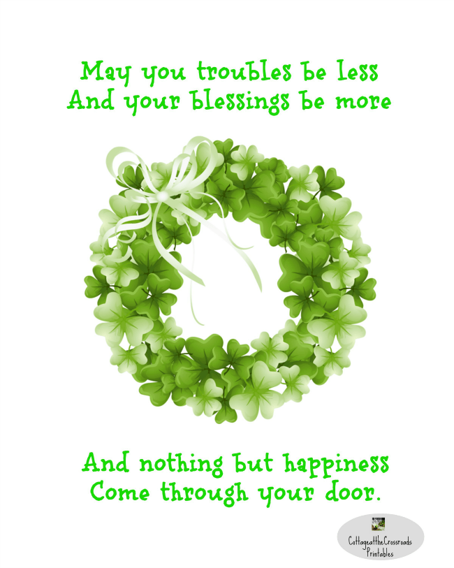 Irish blessing and wreath free printable | cottage at the crossroads