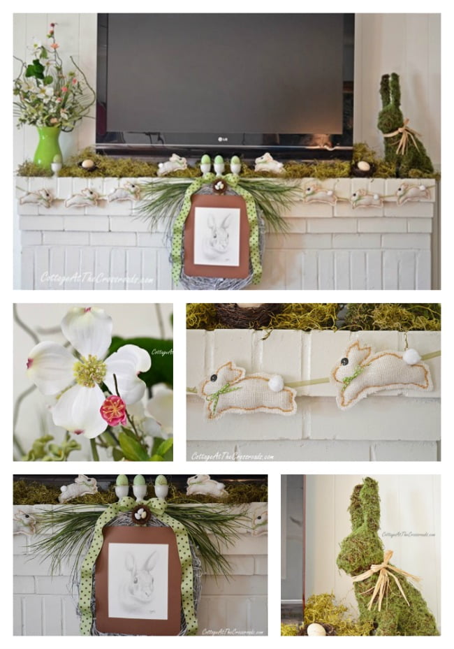 Spring mantel | cottage at the crossroads