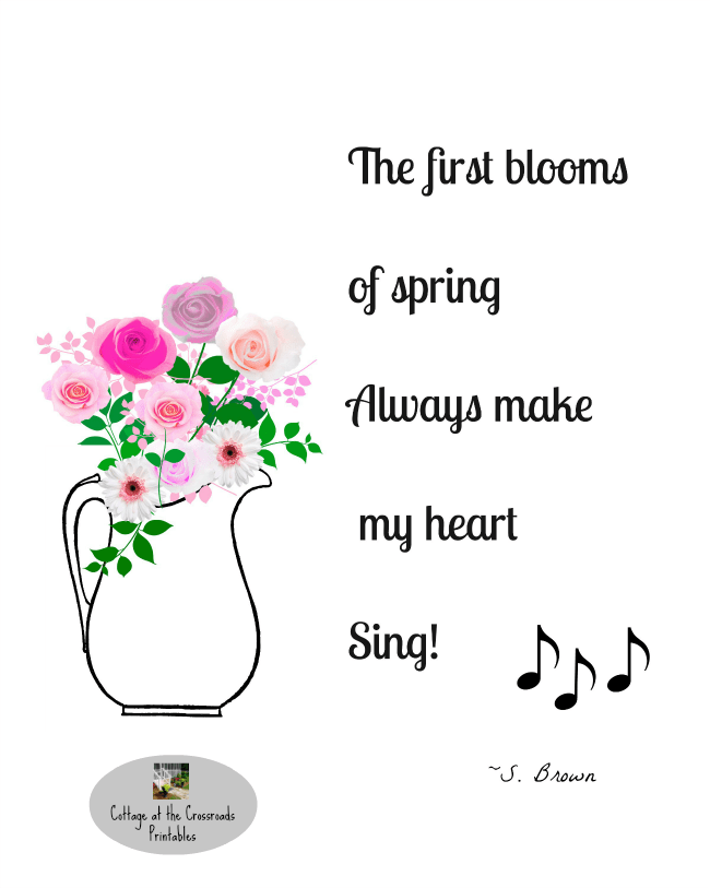 The first blooms of spring free printable | cottage at the crossroads