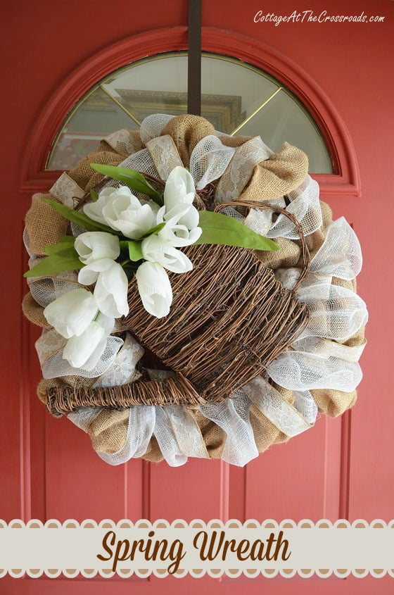 A neutral spring wreath | cottage at the crossroads